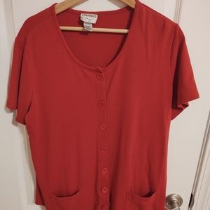 Essentials by Maggie Blouse Red  14/16 W